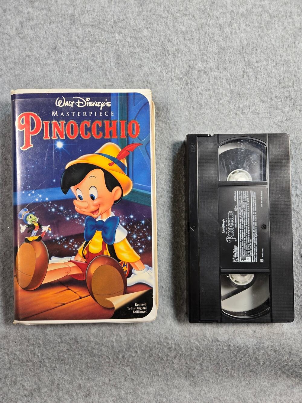 Walt Disney's Masterpiece Collection Pinocchio VHS 1993 Clamshell Vintage
